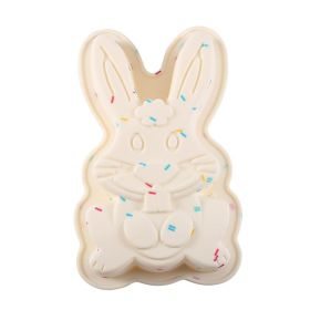 Silicone Easter Egg Dinosaur Rabbit Cake Plate Macaron Color Diy Baking Tool (Option: Long Eared Rabbit)