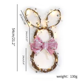 Easter Rabbit Pendant LED Luminous Vine Ring (Option: Rabbit Garland-Warm Light Style Medium)