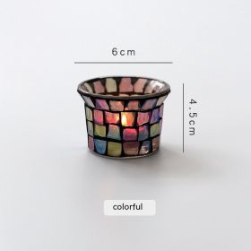 Atmosphere Mosaic Candlestick Glass (Option: Colorful Mosaic Candlestick)