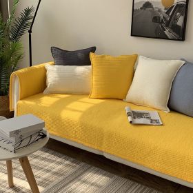 Sofa Cushion Cover Cotton Fabric Non-slip Cushion (Option: ELEGANTLY PURE Yellow-70x120)