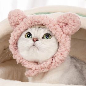 Fashion Pet Bear Plush Hat (Option: Bear Hat Pink-L)
