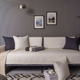 Sofa Cushion Cover Cotton Fabric Non-slip Cushion (Option: ELEGANTLY PURE Beige-110x240)